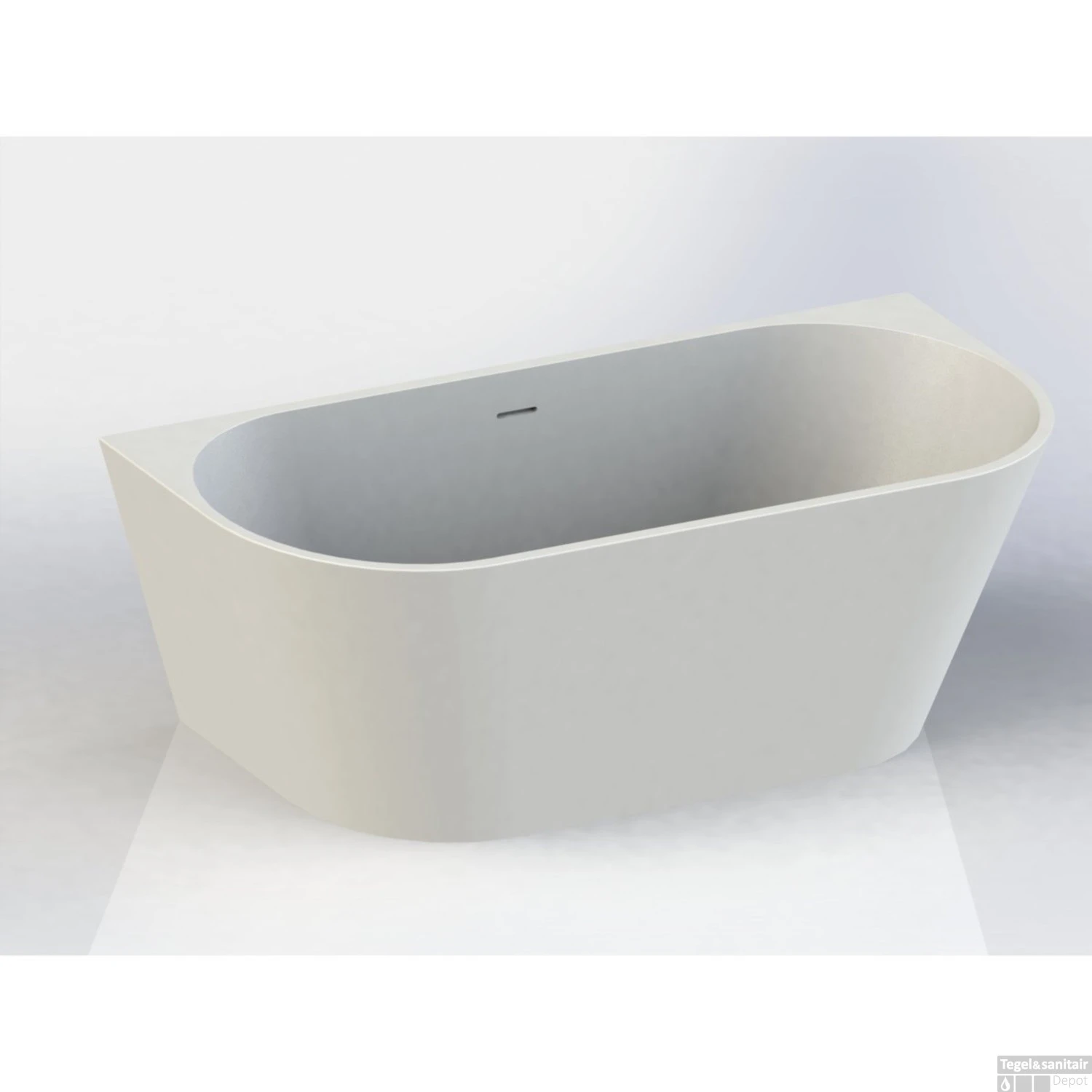 Half Vrijstaand Bad Arcqua Pinto Back To Wall 170x73x57 Cm Mat Wit