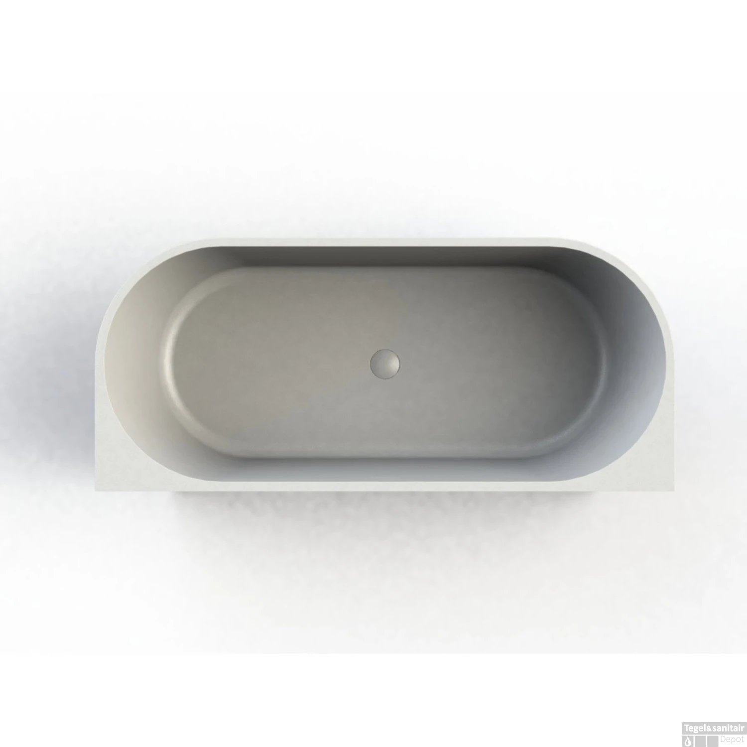 Half Vrijstaand Bad Arcqua Pinto Back To Wall 170x73x57 Cm Mat Wit - Afbeelding 2