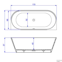 Half Vrijstaand Bad Arcqua Pinto Back To Wall 170x73x57 Cm Mat Wit -Thuis Badkamer half vrijstaand bad bws pinto back to wall 170x73x57 cm mat wit tec