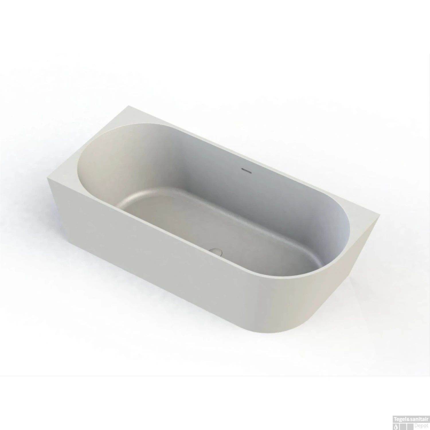 Half Vrijstaand Hoekbad Arcqua Pinto Back To Wall 170x73x57 Cm Mat Wit Links