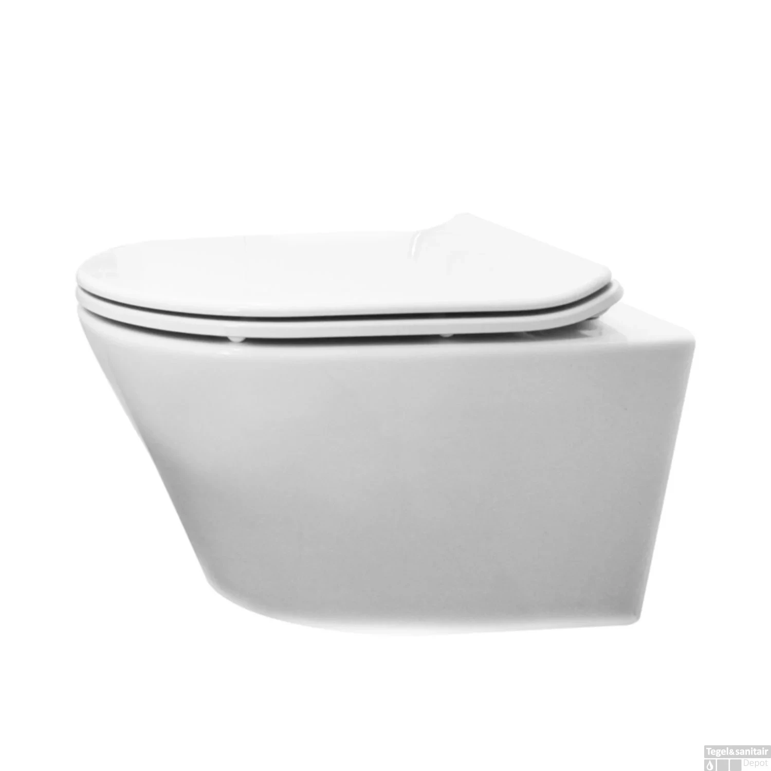 Hangtoilet Wiesbaden Vesta Diepspoel Wit ( Incl. Flatline Zitting - Afbeelding 5