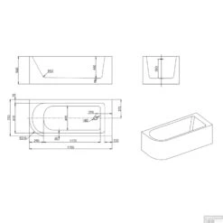 Hoekbad Allibert Serena 170x75x56 Cm Wit Rechts -Thuis Badkamer hoekbad allibert serena 170x75x56 cm wit tec