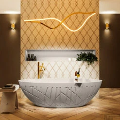 HOLM Vrijstaand Bad 180x85cm Kleur Linen / Linen -Thuis Badkamer holm 2 00017