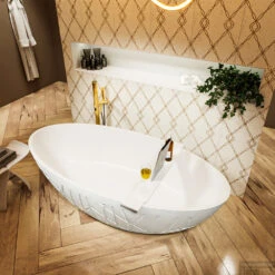 HOLM Vrijstaand Bad 180x85cm Kleur Clay / Talc 13 HOLM Vrijstaand Bad 180x85cm Kleur Clay / Talc -Thuis Badkamer holm 4 00006