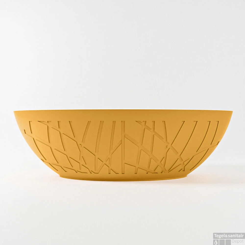 HOLM Vrijstaand Bad 180x85cm Kleur Ocher / Talc 9 HOLM Vrijstaand Bad 180x85cm Kleur Ocher / Talc - Afbeelding 9