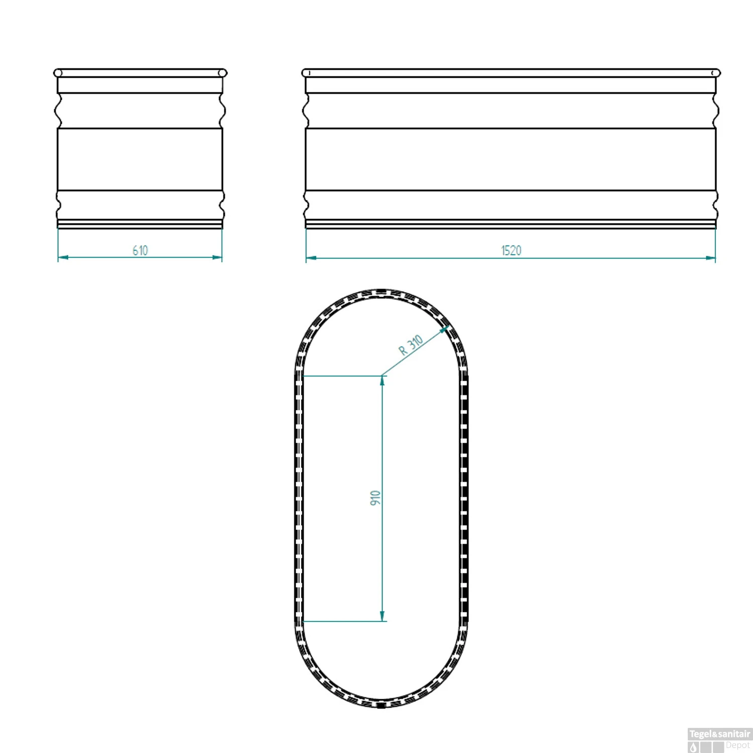 Tankkd IJsbad | Green Label Oval | 152x61x61cm | Aluminium 5 Tankkd IJsbad | Green Label Oval | 152x61x61cm | Aluminium - Afbeelding 5