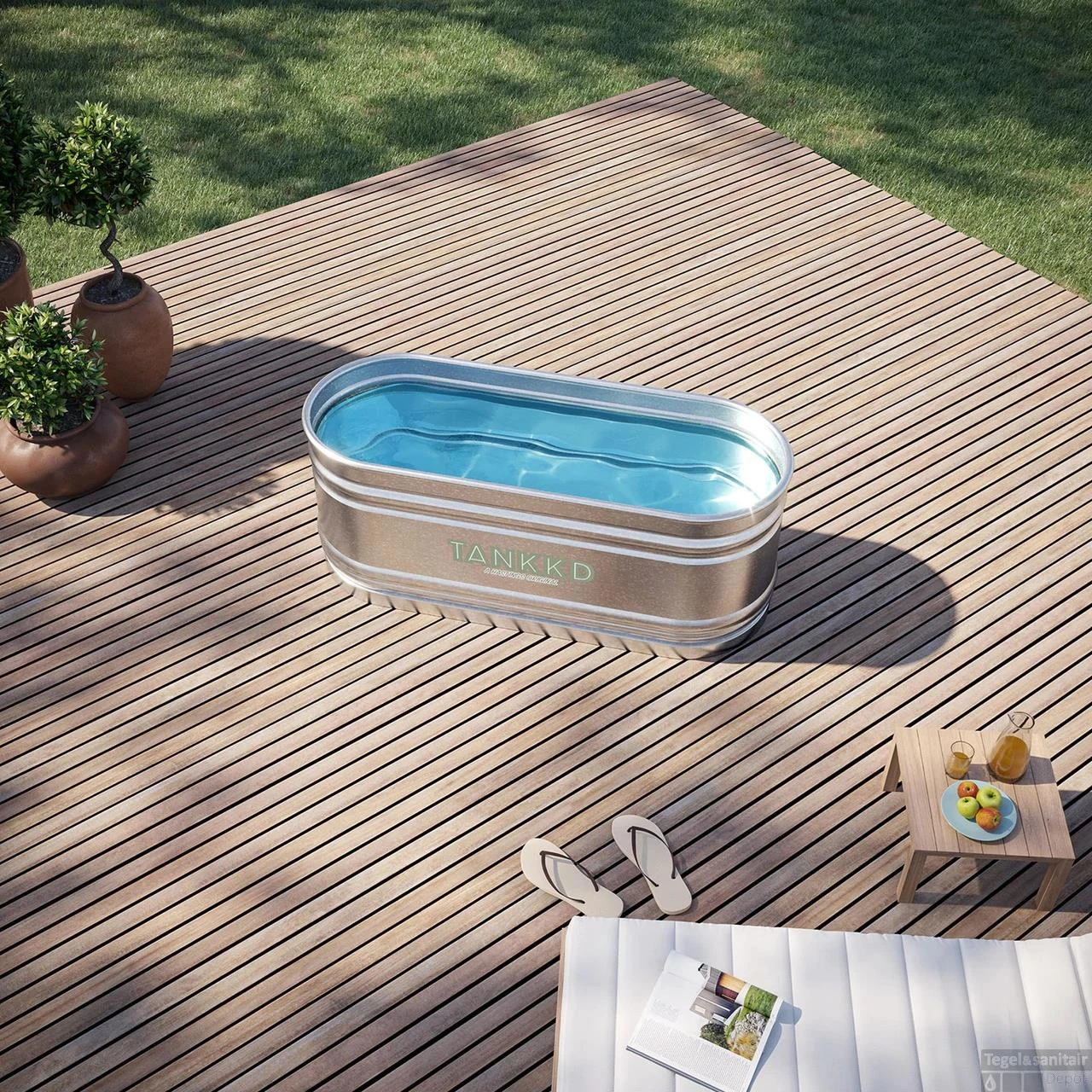 Tankkd IJsbad | Green Label Oval | 183x61x61cm | Aluminium 2 Tankkd IJsbad | Green Label Oval | 183x61x61cm | Aluminium - Afbeelding 2