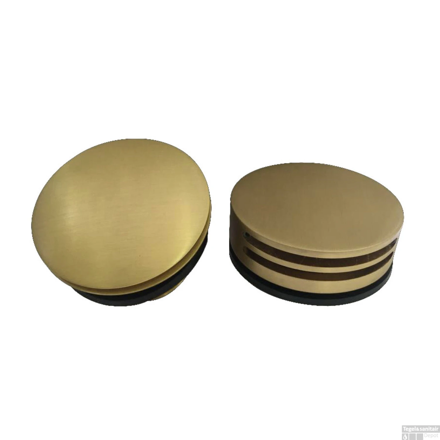 Knop/plug Badoverloop Wiesbaden Inclusief Badvulfunctie Rond Geborsteld Messing Goud 1 Knop/plug Badoverloop Wiesbaden Inclusief Badvulfunctie Rond Geborsteld Messing Goud