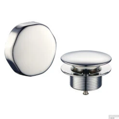 Badafvoer Met Overloopcombinatie Wiesbaden Chroom -Thuis Badkamer knopplug badoverloop wiesbaden chroom plug 2