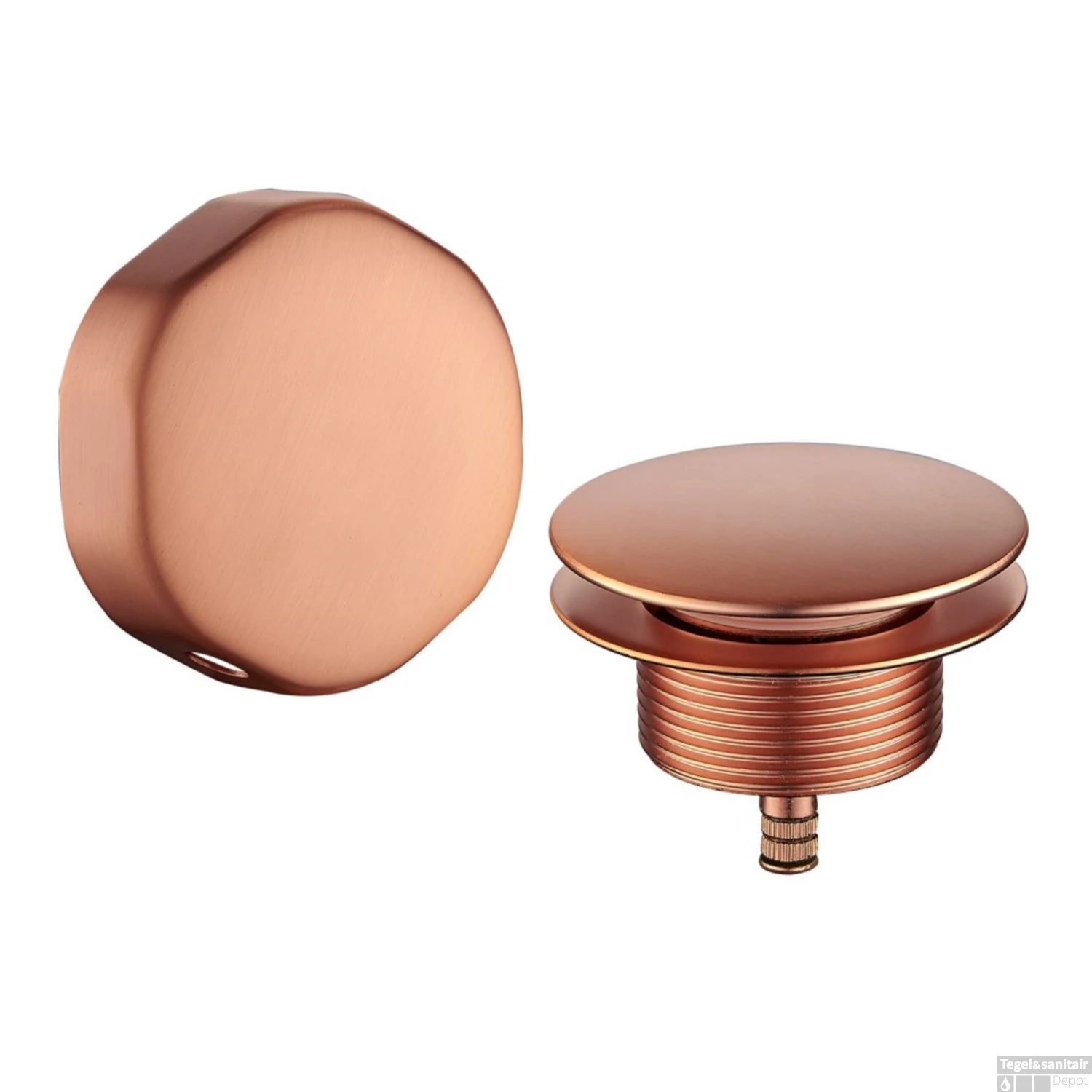 Knop/plug Badoverloop Wiesbaden Geborsteld Koper