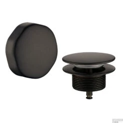 Badafvoer Met Overloopcombinatie Wiesbaden Mat Zwart -Thuis Badkamer knopplug badoverloop wiesbaden mat zwart shop 1