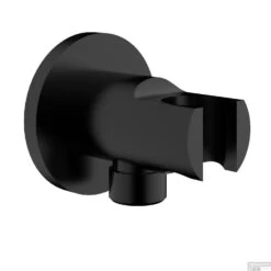 Luxe Doucheaansluiting Rond Met Opsteek 1/2 Messing Mat Zwart