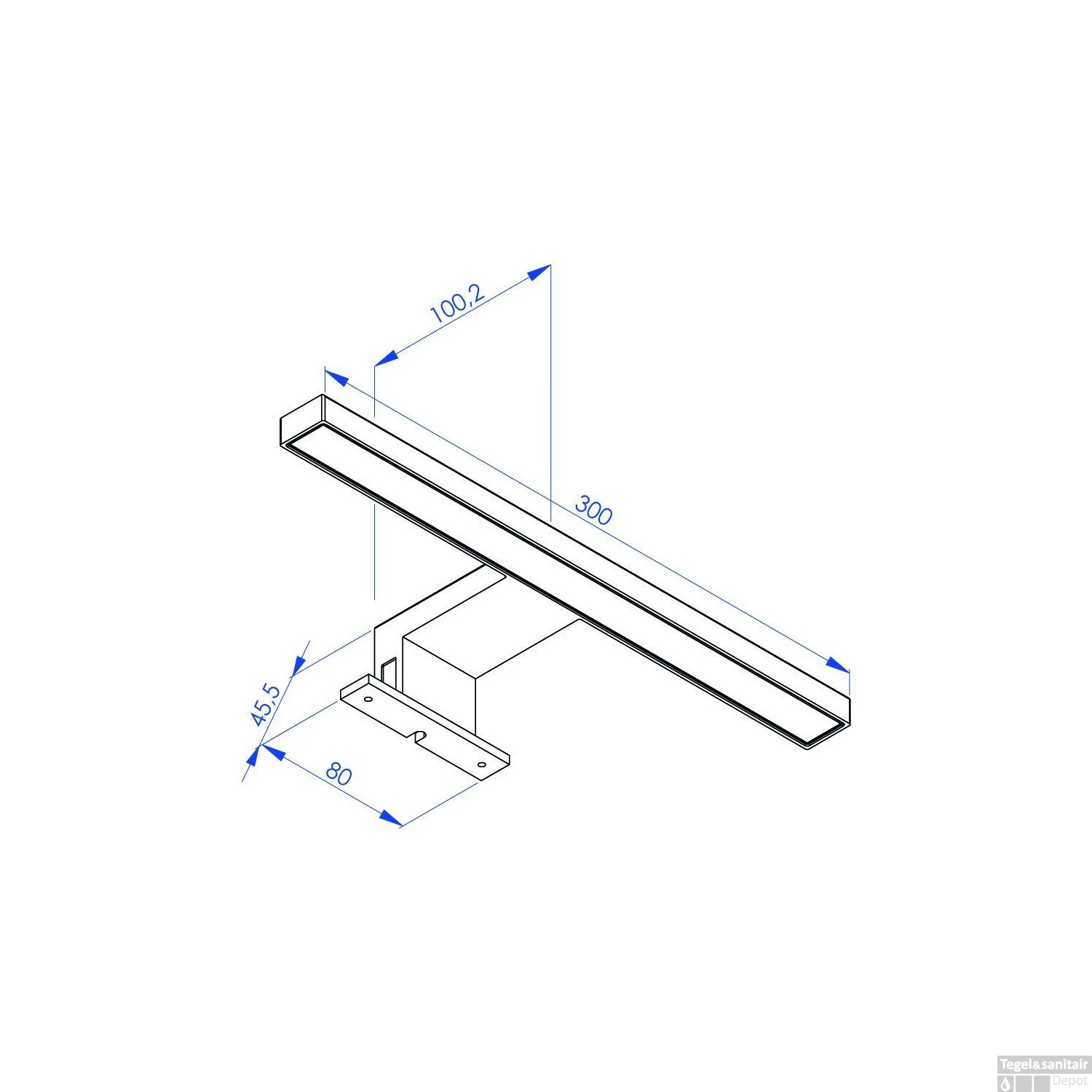 LED Spiegellamp Allibert Rigel 4,8 Watt 30x4,3x10cm Chroom - Afbeelding 2
