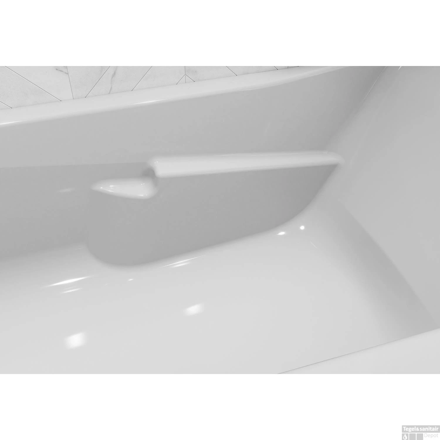 Ligbad Allibert Aero Confort Rechthoekig Bad 180x80x52 Cm Incl. Afvoerdeksel En Poten - Afbeelding 2