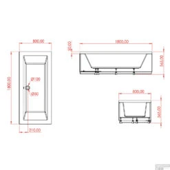 Ligbad Boss & Wessing Veroni 180x80x42 Cm Acryl Wit -Thuis Badkamer ligbad boss wessing veroni 180x80x42 cm acryl wit tech