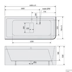 Ligbad Polysan Marlene 165x75x63 Cm Asymmetrisch Links Wit -Thuis Badkamer ligbad polysan marlene 165x75x63 asymmetrisch links wit sph72403mcl tech