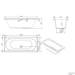 Ligbad Sanindusa Urb.y 180x80 Cm Acryl Wit -Thuis Badkamer ligbad sanindusa urb.y 180x80 cm acryl wit tech 1