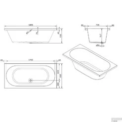 Ligbad Sanindusa Urb.y 190x90 Cm Acryl Wit 5 Ligbad Sanindusa Urb.y 190x90 Cm Acryl Wit -Thuis Badkamer ligbad sanindusa urb.y 190x90 cm acryl wit tech 1