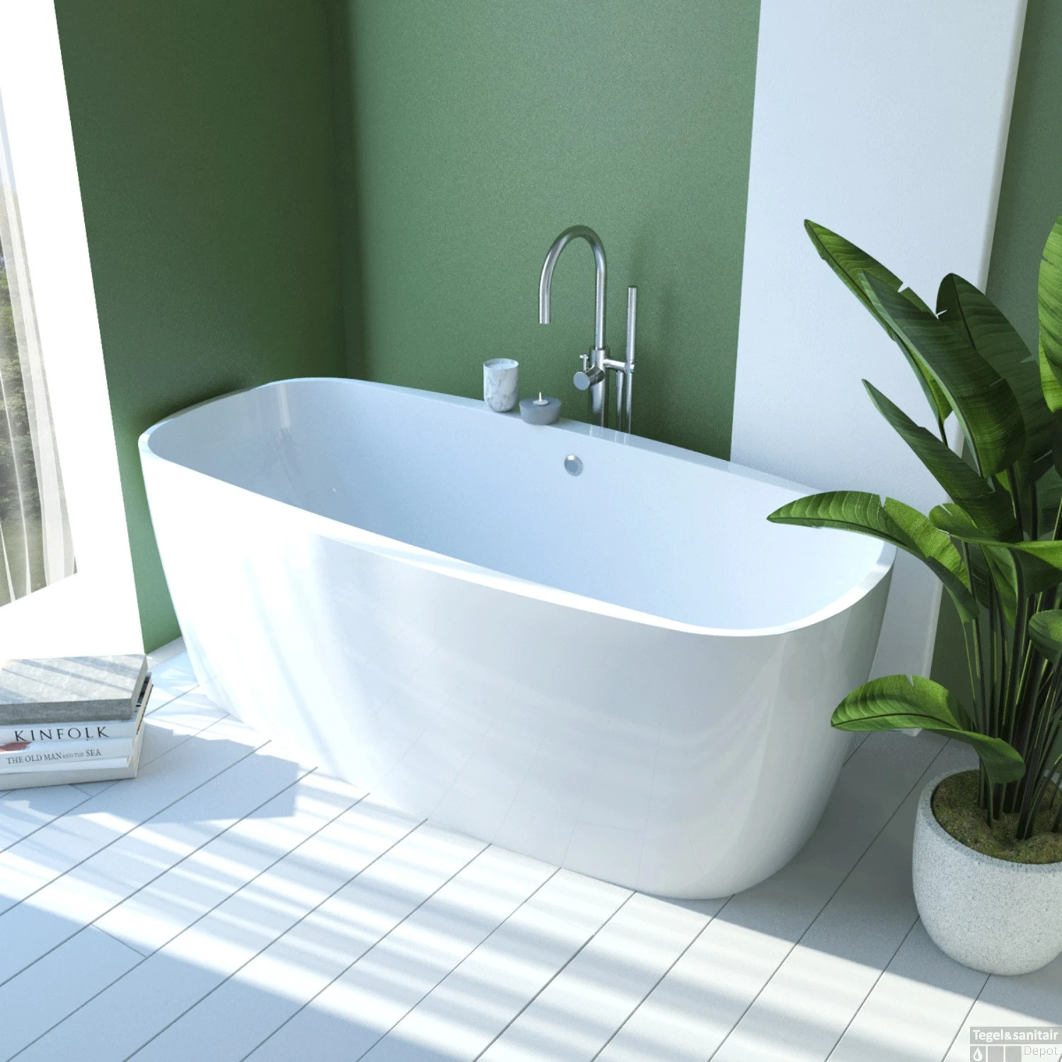 Ligbad Vrijstaand Boss & Wessing 170x80x57 Cm Wit 2 Ligbad Vrijstaand Boss & Wessing 170x80x57 Cm Wit - Afbeelding 2