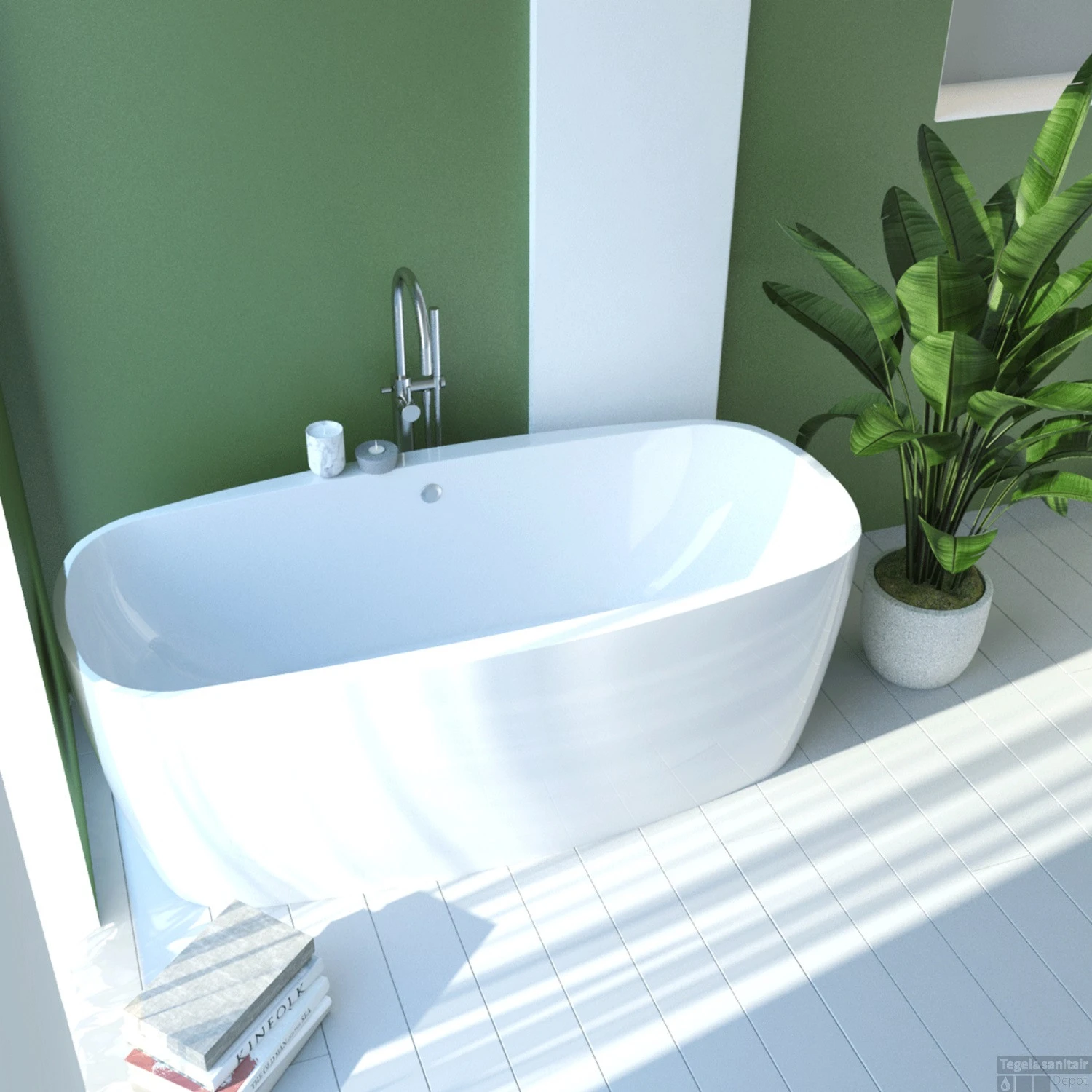 Ligbad Vrijstaand Boss & Wessing 170x80x57 Cm Wit 3 Ligbad Vrijstaand Boss & Wessing 170x80x57 Cm Wit - Afbeelding 3