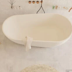 Ligbad Vrijstaand Ideavit Solidsurf 170x88x56 Cm Solid Surface Mat Wit -Thuis Badkamer ligbad vrijstaand ideavit solidsurf 170x88x56 cm solid surface mat wit sfeer