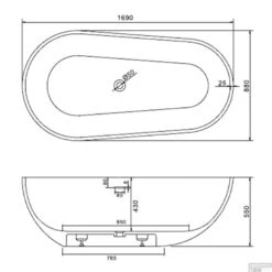 Ligbad Vrijstaand Ideavit Solidsurf 170x88x56 Cm Solid Surface Mat Wit -Thuis Badkamer ligbad vrijstaand ideavit solidsurf 170x88x56 cm solid surface mat wit tec