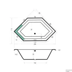Ligbad Xenz Society 145 6-hoekig 145x145x50 Cm Inbouw Acryl Cement -Thuis Badkamer ligbad xenz society 145 inbouw 145x145x50 cm acryl cement 6860 06 tech