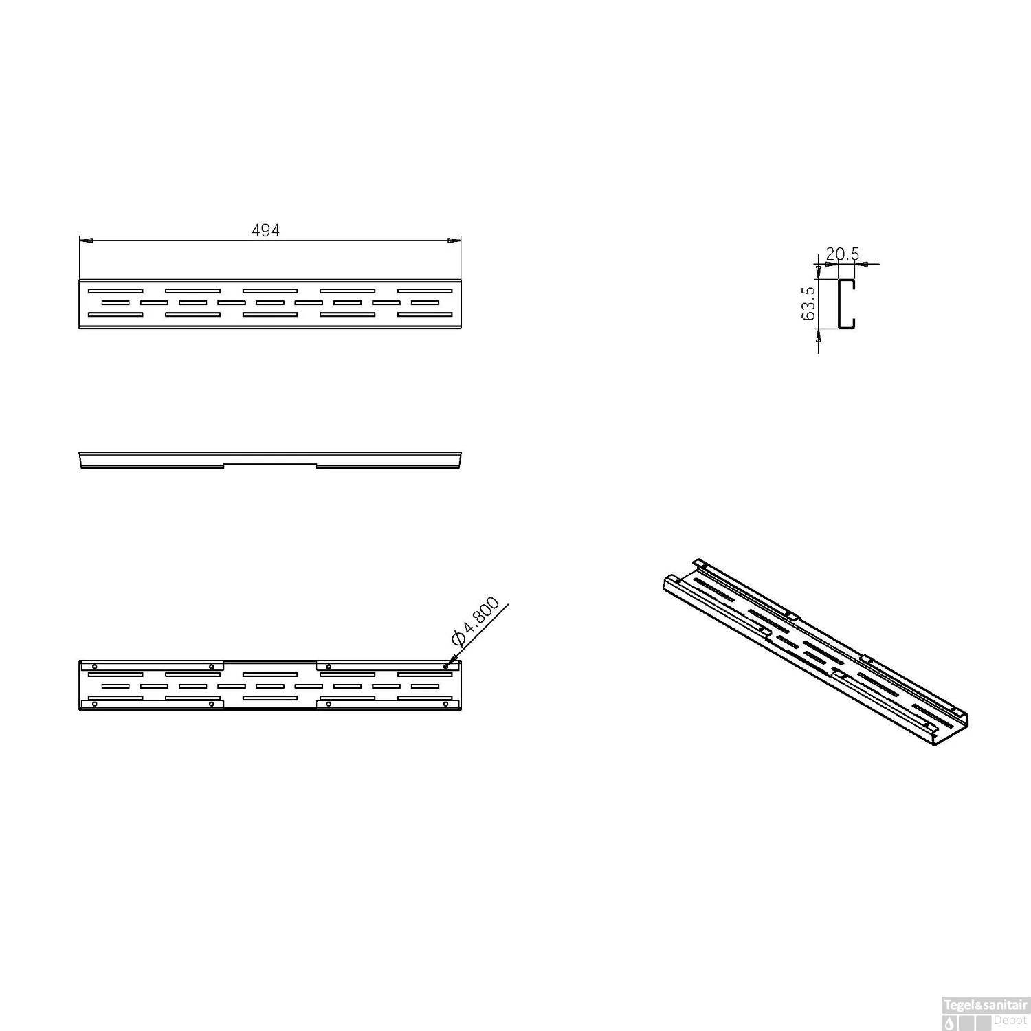 Los Standaard Rooster Wiesbaden Tbv 3e Gen Douchegoot 50cm Mat Zwart 2 Los Standaard Rooster Wiesbaden Tbv 3e Gen Douchegoot 50cm Mat Zwart - Afbeelding 2