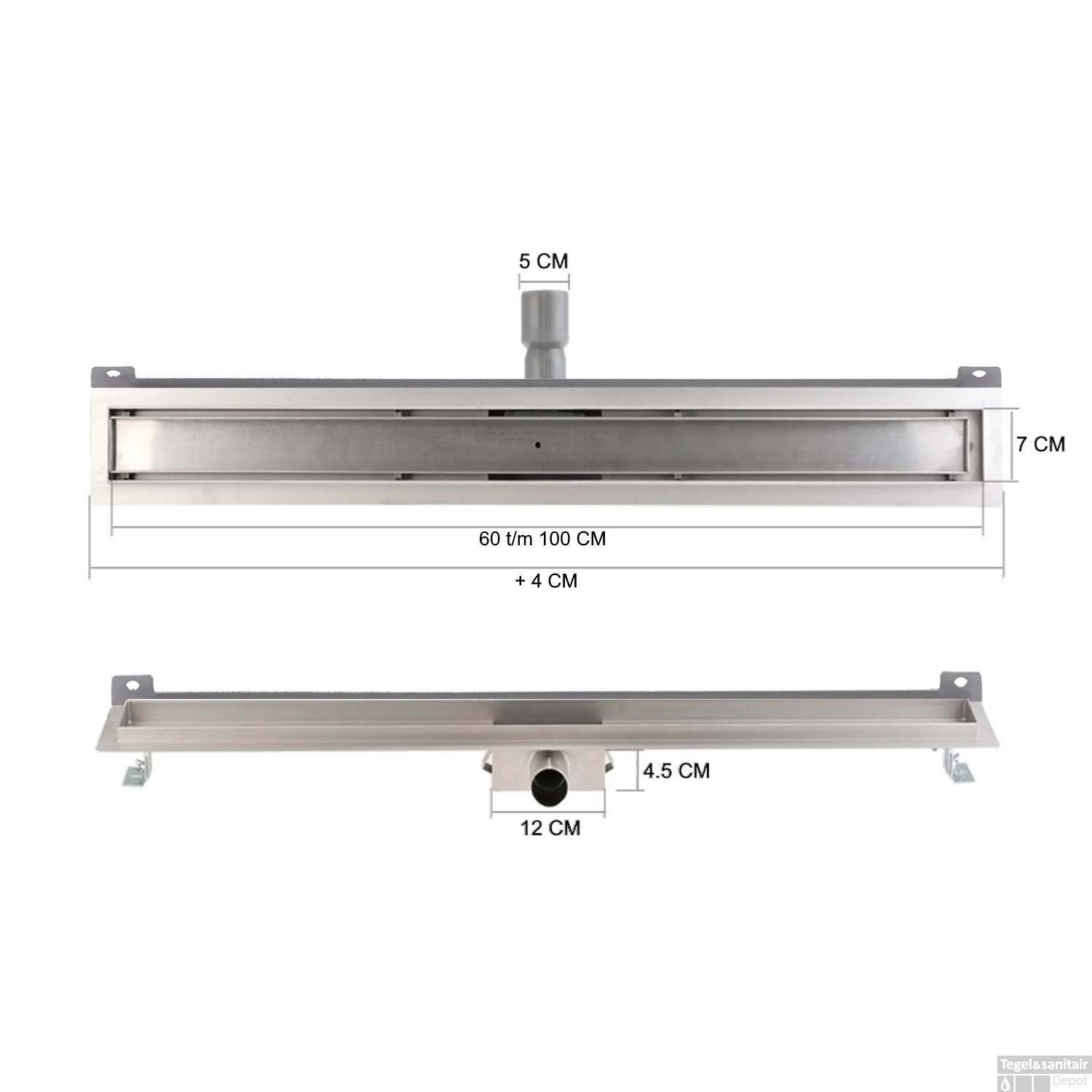 Mat Zwarte RVS Douchegoot Muurflens Met Uitneembaar Sifon Mat Zwart (alle Maten) 7 Mat Zwarte RVS Douchegoot Muurflens Met Uitneembaar Sifon Mat Zwart (alle Maten) - Afbeelding 7