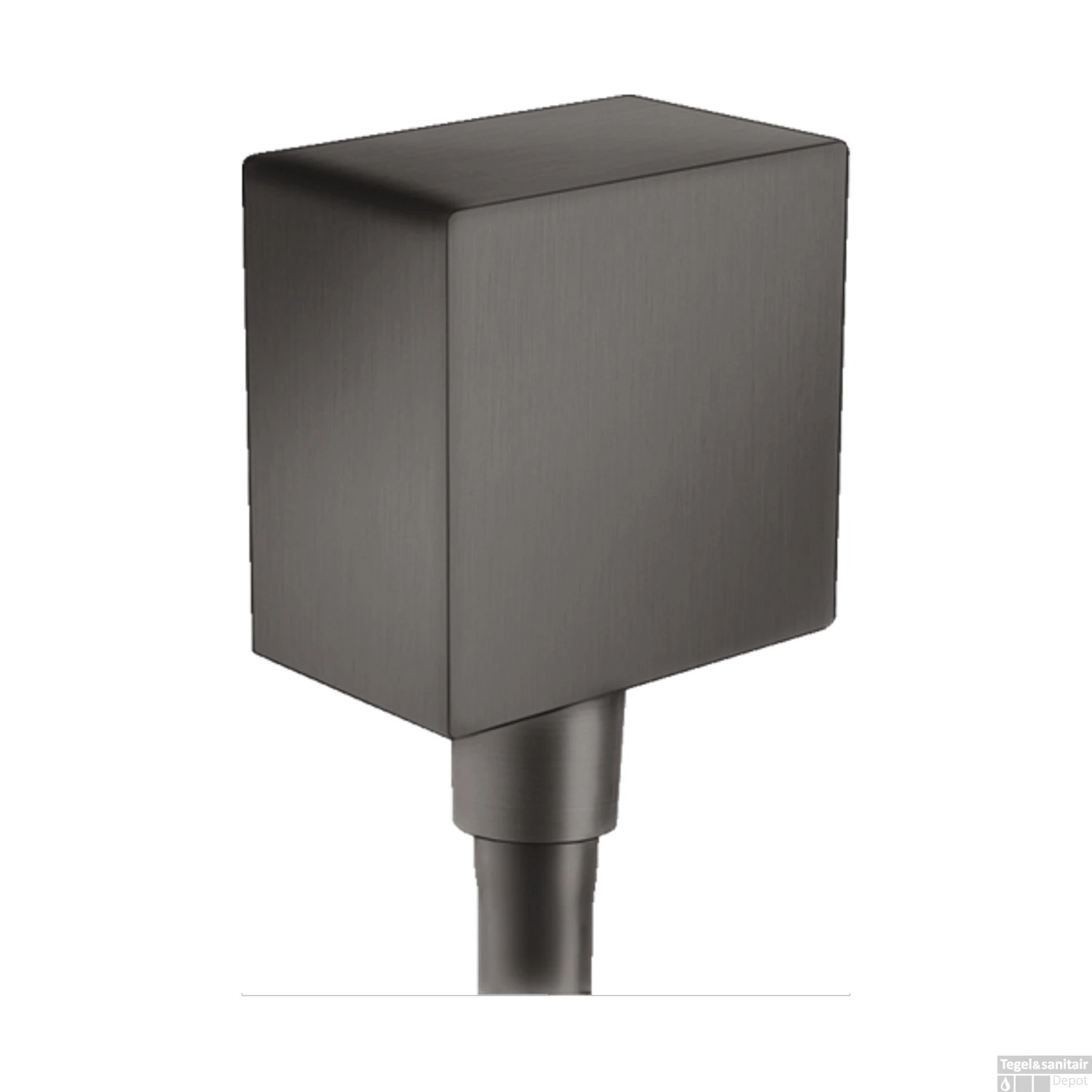 Muuraansluitbocht FixFit Square HansGrohe Met Terugslagklep Geborsteld Zwart Chroom