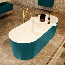 NOBLE Vrijstaand Bad 180x75cm Kleur Smag / Talc -Thuis Badkamer noble 3 00015