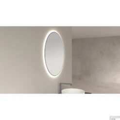 Ronde Spiegel Wiesbaden Novi Met LED, Dimbaar 80 Cm Mat Zwart -Thuis Badkamer novi spiegels zwart sfeer 2 1