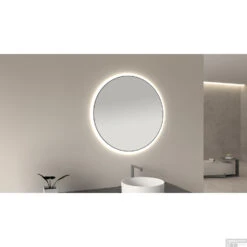 Ronde Spiegel Wiesbaden Novi Met LED, Dimbaar 60 Cm Mat Zwart 9 Ronde Spiegel Wiesbaden Novi Met LED, Dimbaar 60 Cm Mat Zwart -Thuis Badkamer novi spiegels zwart sfeer 3 2
