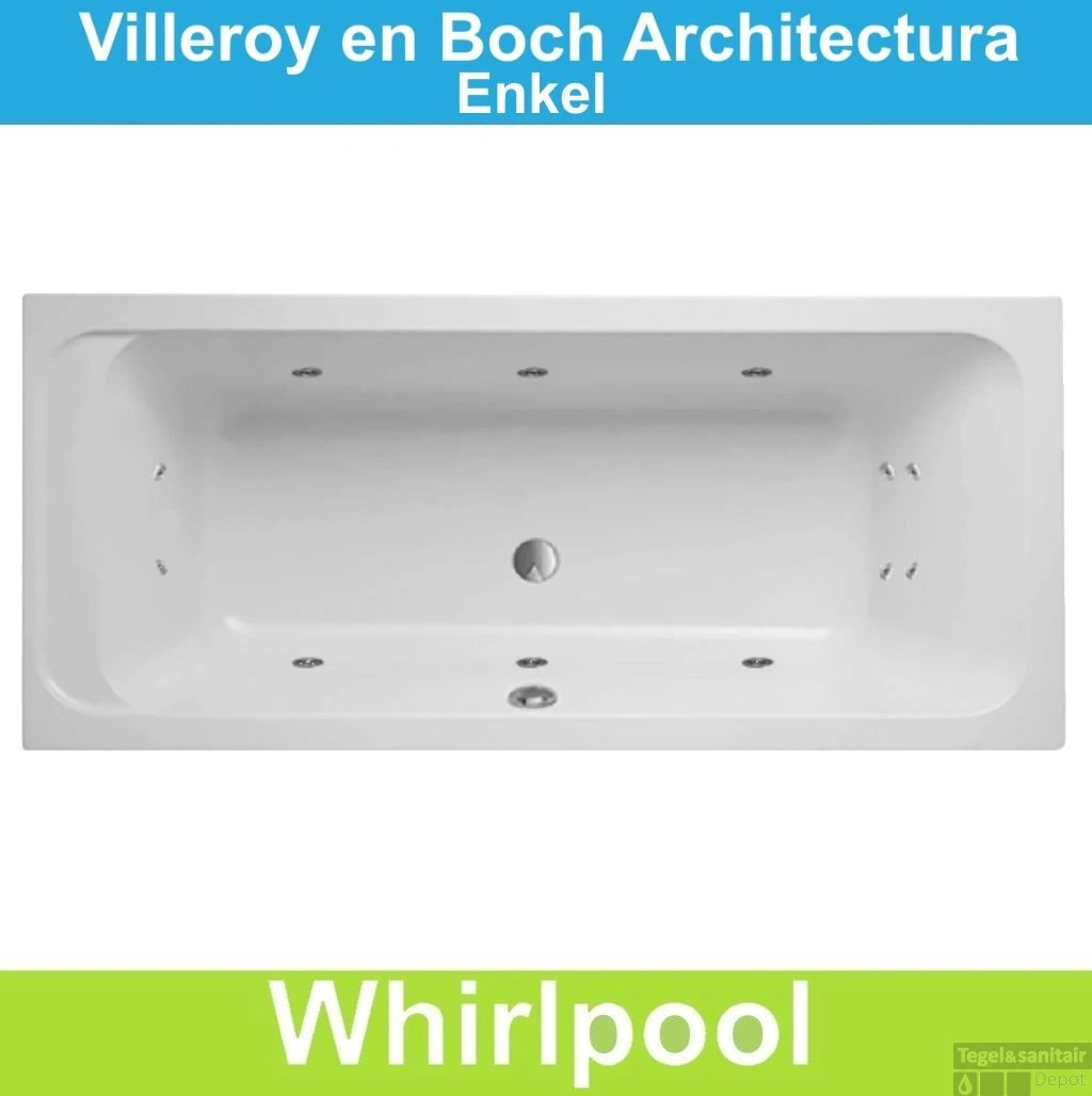 Ligbad Villeroy & Boch Architectura 190x90 Cm Balboa Whirlpool Systeem Enkel 1 Ligbad Villeroy & Boch Architectura 190x90 Cm Balboa Whirlpool Systeem Enkel