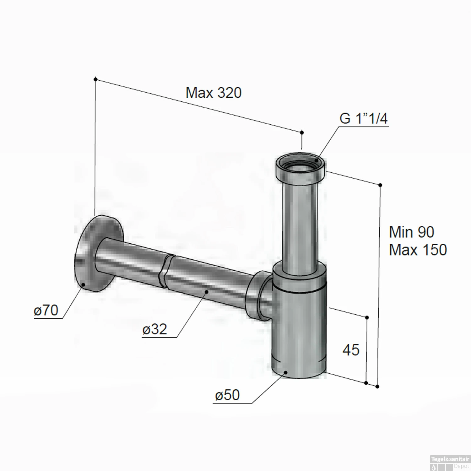 Fontein Sifon Hotbath Cobber Rond Geborsteld Koper 4 Fontein Sifon Hotbath Cobber Rond Geborsteld Koper - Afbeelding 4