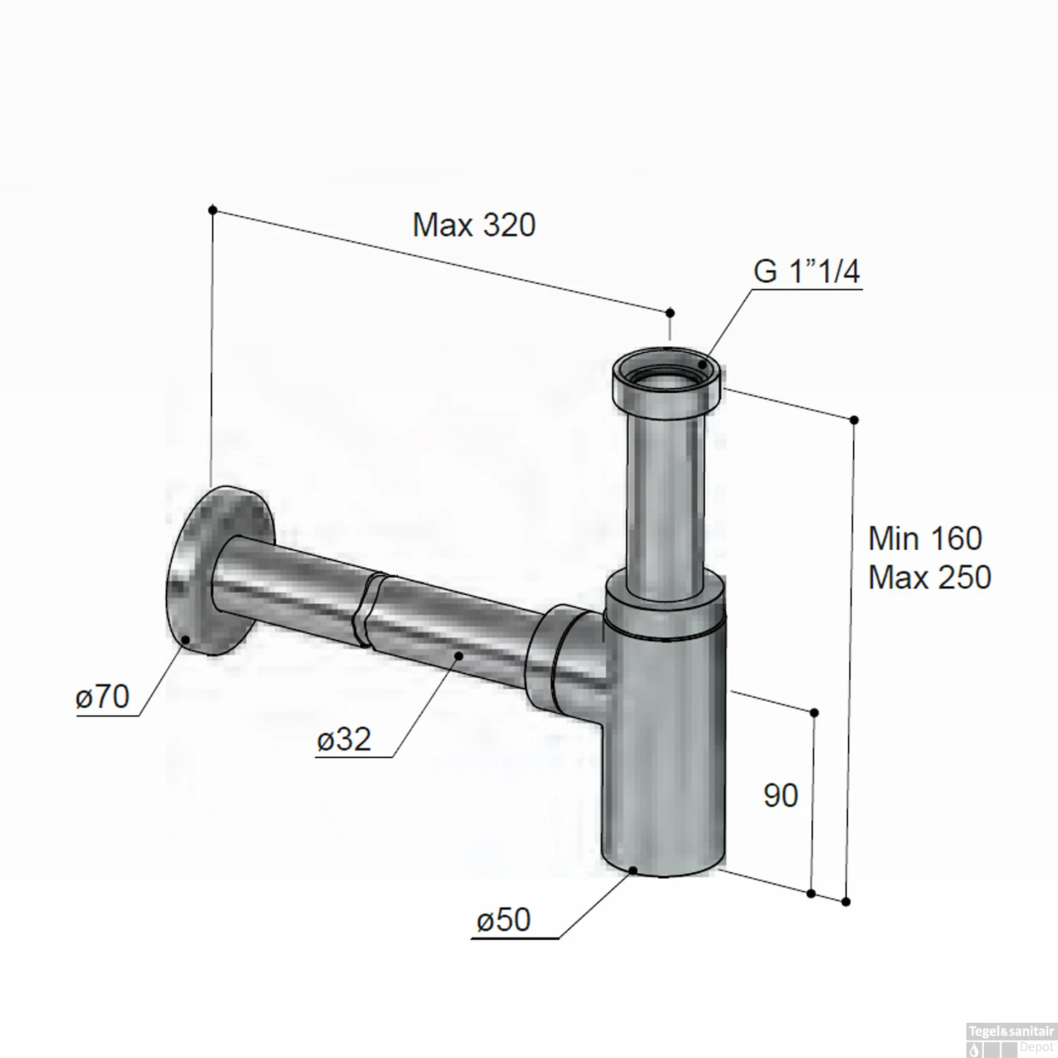 Wastafel Sifon Hotbath Cobber Rond Geborsteld Koper PVD 4 Wastafel Sifon Hotbath Cobber Rond Geborsteld Koper PVD - Afbeelding 4