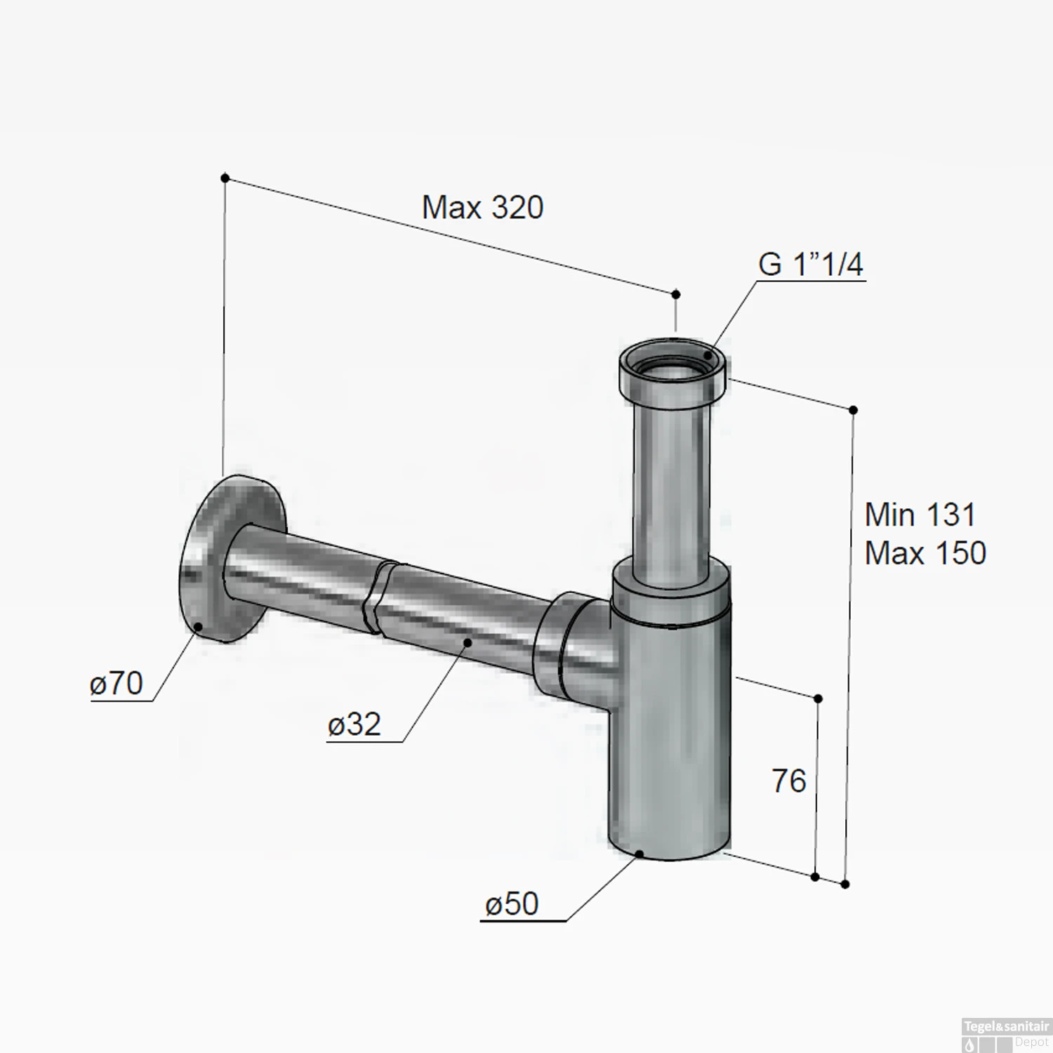 Wastafel Sifon Hotbath Cobber Rond Chroom 4 Wastafel Sifon Hotbath Cobber Rond Chroom - Afbeelding 4