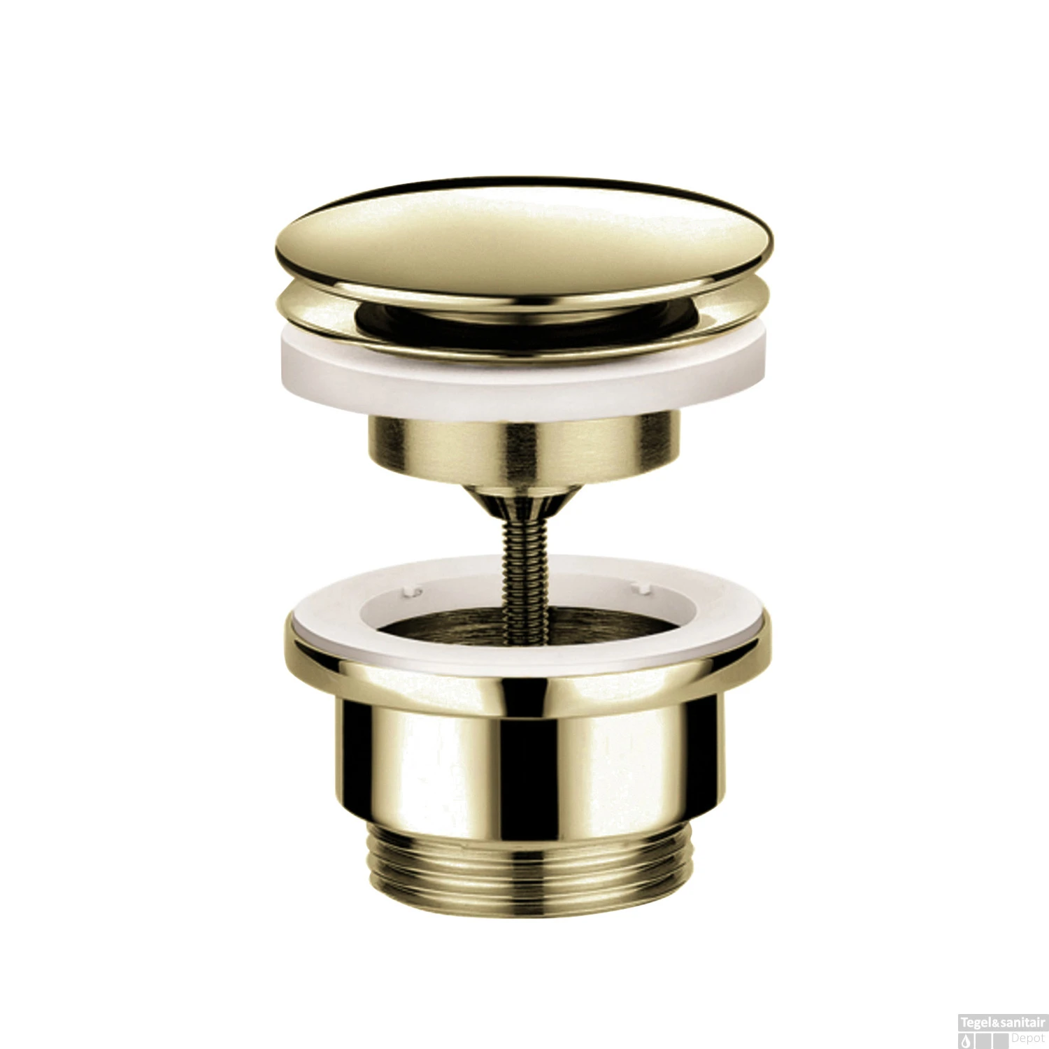 Clickwaste Hotbath Cobber Afvoerplug Met Schroef Rond Gepolijst Messing PVD OUTLET