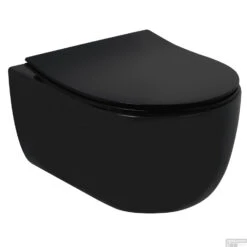 Wandcloset Pack Plieger Kansas Diepspoel Rimless Compact Met Slim Zitting 36x49cm Mat Zwart