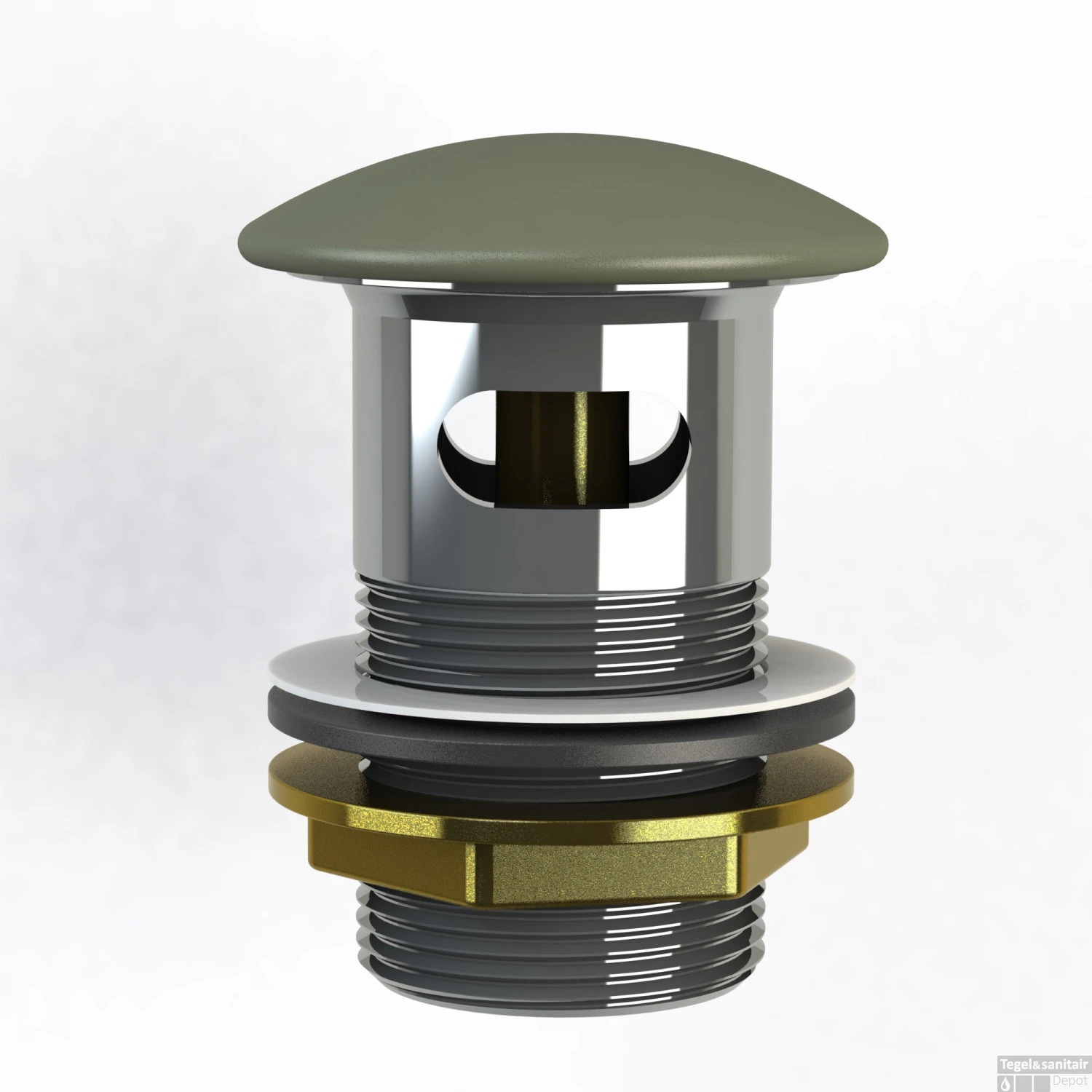 Pop Up Waste Bad Arcqua 1 1/2 Met Overloop Mat Groen