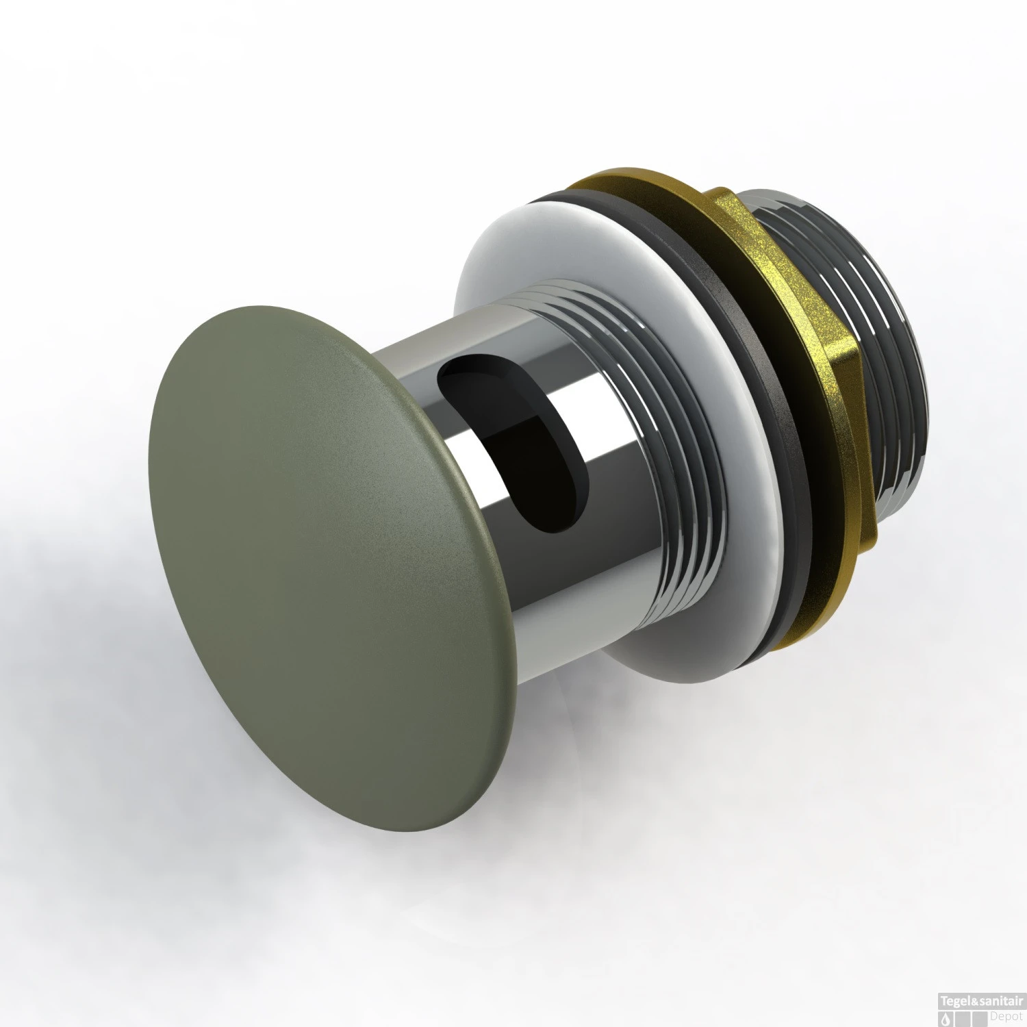 Pop Up Waste Bad Arcqua 1 1/2 Met Overloop Mat Groen - Afbeelding 2