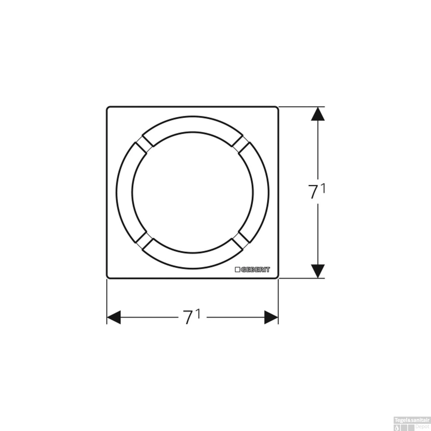 Putrooster Geberit Design Voor Vloerput Douche Rond 8x8cm RVS 2 Putrooster Geberit Design Voor Vloerput Douche Rond 8x8cm RVS - Afbeelding 2