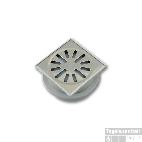 Renovatievloerput Aquaberg Met Reukslot En Afsluiter 10x10 Cm Kunststof En RVS