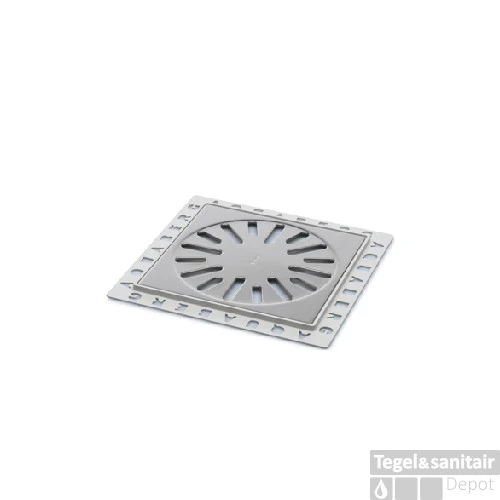 Renovatievloerput Rooster Aquaberg Met 1 Aansluiting 14.6x14.6x0.5 Cm RVS 1 Renovatievloerput Rooster Aquaberg Met 1 Aansluiting 14.6x14.6x0.5 Cm RVS
