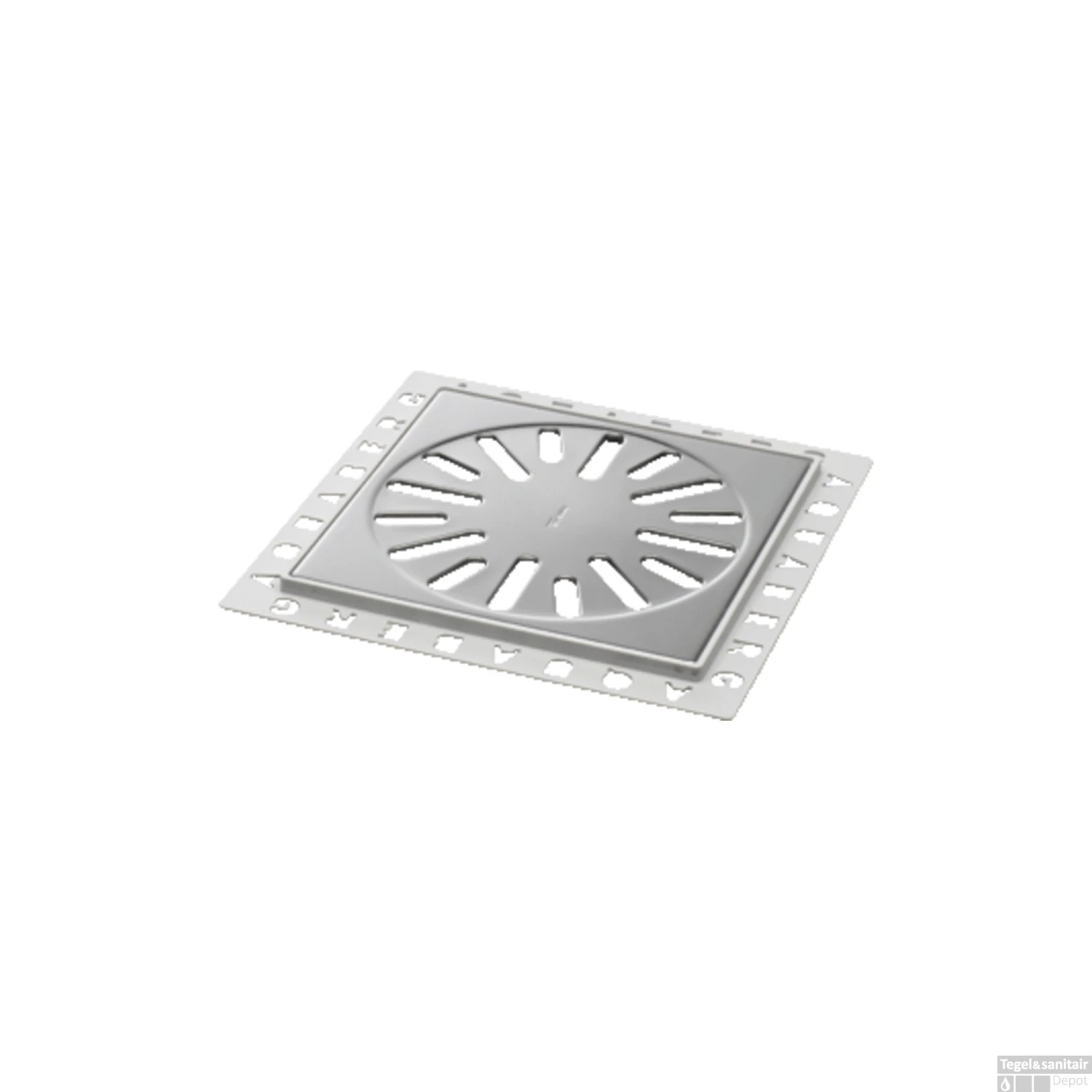 Renovatievloerput Rooster Aquaberg Met 1 Aansluiting 14.6x14.6x0.6 Cm RVS 2 Renovatievloerput Rooster Aquaberg Met 1 Aansluiting 14.6x14.6x0.6 Cm RVS - Afbeelding 2