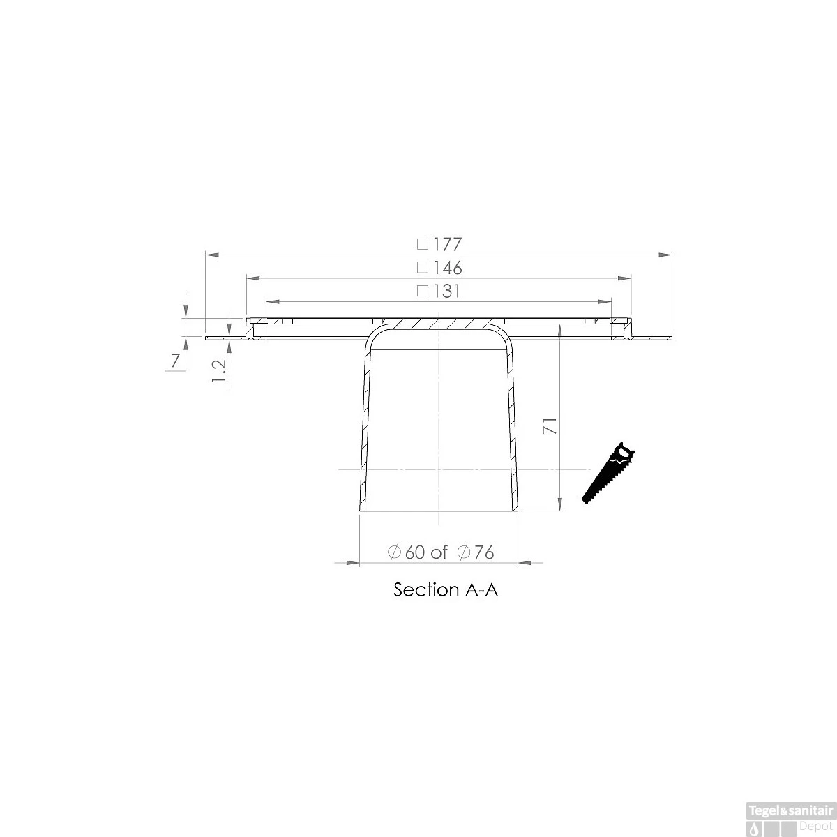 Renovatievloerput Rooster Aquaberg RP15 Met 1 Aansluiting 15x15x1 Cm RVS 2 Renovatievloerput Rooster Aquaberg RP15 Met 1 Aansluiting 15x15x1 Cm RVS - Afbeelding 2