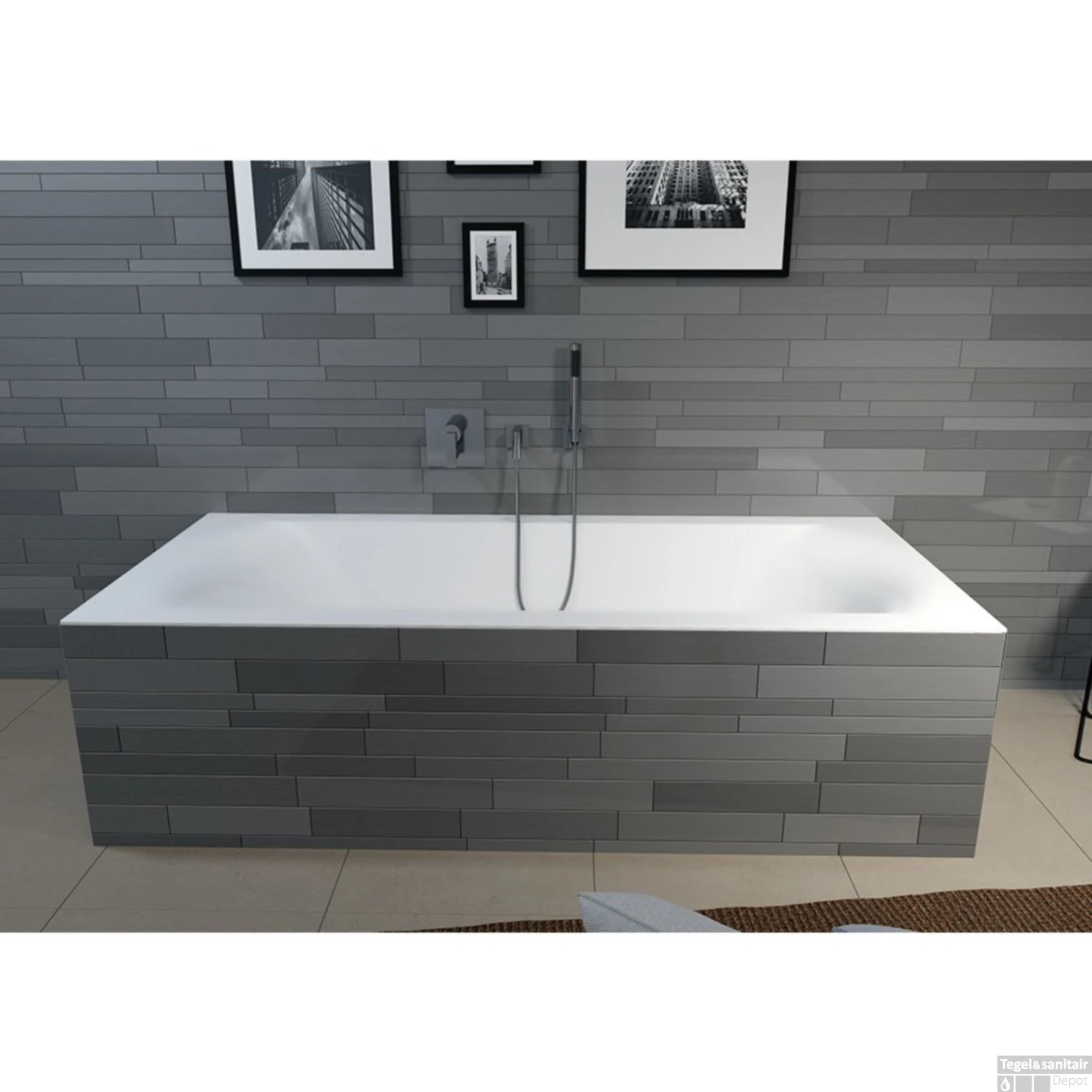 Ligbad Riho Linares 190x90 Velvet White (Mat Wit) 2 Ligbad Riho Linares 190x90 Velvet White (Mat Wit) - Afbeelding 2