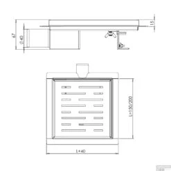 RVS Doucheput 20x20cm. Met Flens / 3de Generatie -Thuis Badkamer rvs doucheput 20x20cm. met flens 3de generatie 33.4211 tech