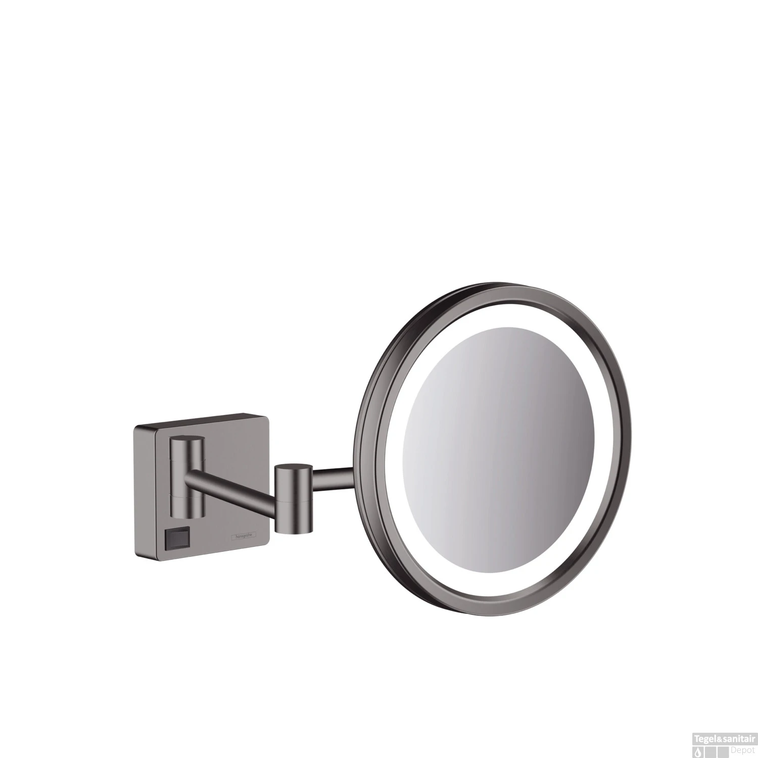 Scheerspiegel AddStoris HansGrohe Met LED Licht Geborsteld Zwart Chroom