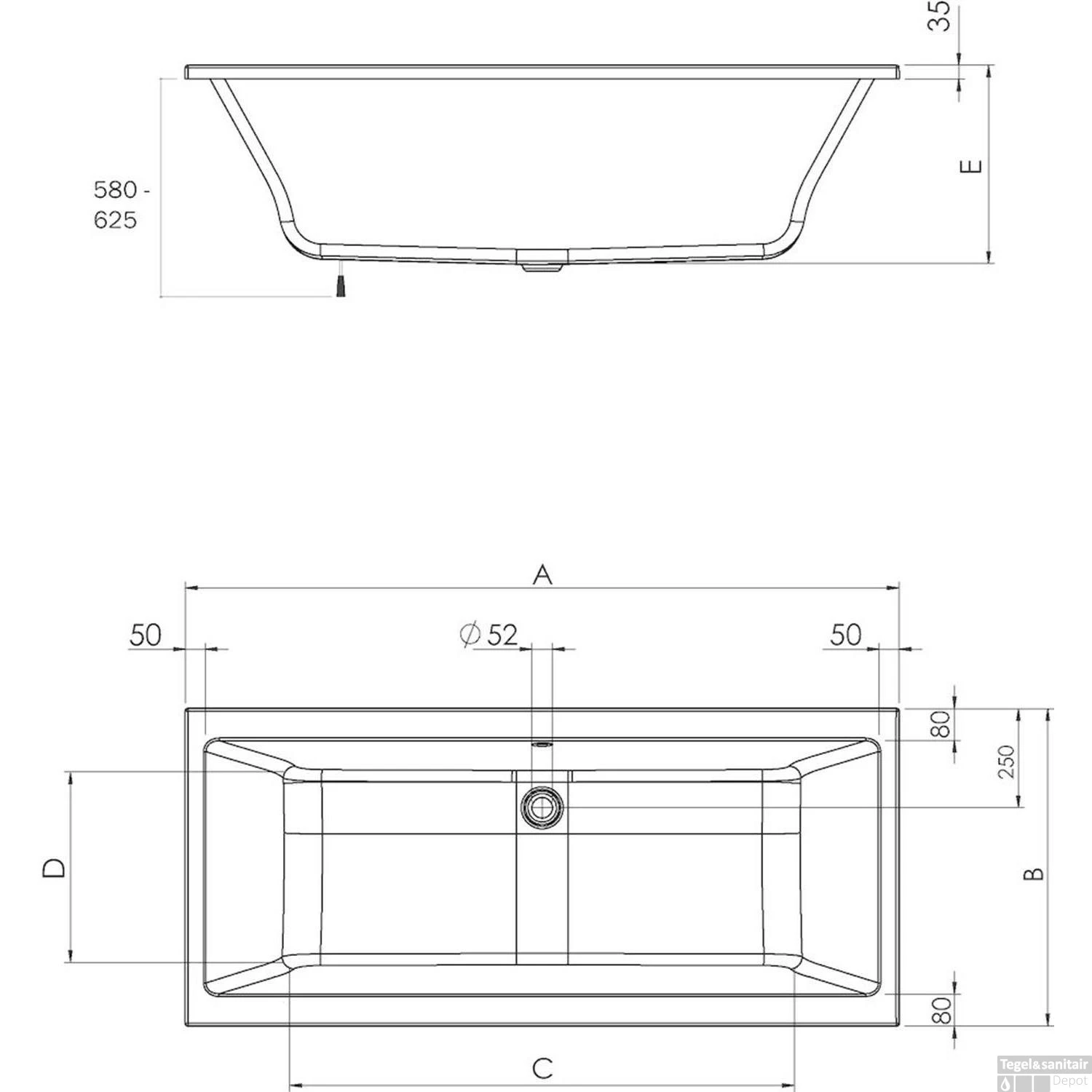 Sealskin Ligbad Rose Rechthoek 170x75 Cm Wit 2 Sealskin Ligbad Rose Rechthoek 170x75 Cm Wit - Afbeelding 2
